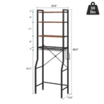 Over Toilet Bathroom Organizer, 4-Tier Adjustable Storage Rack, Space-Saving Shelf for Tight Areas, Brown (Shipment from Walmart) - Image 2