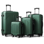Curved Vertical Stripe 4-in-1 Trolley Case - Retro Green