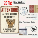 CIFbuy 1pc Yorkshire Terrier Dog Warning Metal Plaque Sign" 2D Flat Unframed Animal Alert Lettering Decor, Lettering Decor, Outdoor Yard Garden Wall Art PlaquikTok, PlaquikTok, t Self-pickup Logiopics - Image 3
