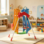 Kids Indoor Double Seats Swing – with Safety Belts, for 3-5Y Kids Vestibular Balance Training in Play Room & Living Room - Image 4