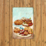 CIFbuy Vintage Dessert Metal Tin Sign 8x12 Inch Retro Iron Wall Art, Pre-Drilled Holes Waterproof Rustproof Durable Rustic Decor For Ho TikTok, TikTok, r Ho Self-pickup Logiopics - Image 3
