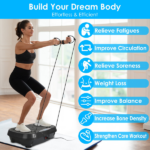 Vibration Plate Exercise Machine with 120 Speed Levels & 2 Resistance Bands, 331Lbs Load Capacity Whole Body Workout Machine USB Music Player for Home Weight Loss & Muscle Toning - Image 4