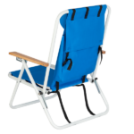 Same Code 99460325 4-Position Adjustable Folding Beach Chair, Steel Tube Frame Oxford Fabric Lounge Chair, 7.9" Seat Height, 17.7" W x 17.3" D, 120KG Heavy Duty Capacity, Portable Outdoor Patio Camping Chair, Blue - Image 6