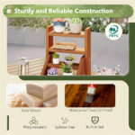 Compact Easy-Assemble Wooden Plant Stand, Succulent Seedling Pot Rack for Window Balcony Desktop - Image 8