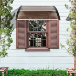 Same Code 27539880 40*38in Household Application Door & Window Rain Cover Eaves Brown Board & Black Holder - Image 21