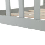 Wooden Baby Toddler Bed Children Bedroom Furniture with Safety Guardrails Gray - Image 7