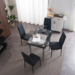4pcs Elegant Assembled Stripping Texture High Backrest Dining Chairs Black Replace encoding 13028198-18410366 - Image 96