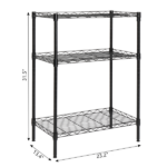 Concise 3 Layers Carbon Steel & PP Storage Rack Black - Image 8