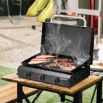 3-Burner Flat Top Gas Griddle Cooking Station with Ceramic Coated Cast Iron Pan, 30,000 BTU Propane Fuelled Griddle Station for Outdoor Barbecue Backyard Cookout - Image 2