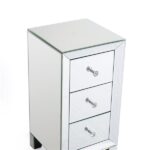 Modern and Contemporary Mirrored 3-Drawers Nightstand Bedside Table - Image 11