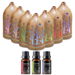 Aromatherapy Diffuser with 7 LED Colors, Auto Shut Off & 3 Essential Oils - Image 2