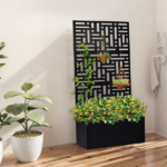 [Same Code 96402386 14765806]Metal Garden Bed with Trellis, 70 Inch Height Metal Planter Box with Trellis, Garden Box for Climbing Plants Vegetable, Metal Garden Bed with Drainage Holes, Black - Image 14