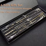 Miniature Ancient Famous Sword Set with Display Stand (6 Swords) (14 Weapons Total) - Metal Mini Sword Weapon Model Keychain Pendants, Perfect for History Enthusiasts, Party Supplies and Decorations, Unique Gifts, Collectibles - Image 6