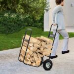 Firewood Cart 220LBS with Large Wheels, Fireplace Log Rolling Caddy Hauler, Wood Mover Outdoor Indoor Storage Holder Rack, Heavy Duty - Image 13