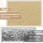 16 x 12 Inch Natural 6-Piece Cat Scratching Mats, Sisal Material Anti-Slip Latex Backing Furniture Protector - Image 3