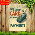 CIFbuy 1pc Card Payment Themed Metal Wall Sign, 2D" Flat Unframed Illustration Plaque, Weatherproof Rustproof UV Resistant, Plaque, Weatherproof Rustproof UV Resistant, 7.87*11.81 I Sign, 2D FikTok, Sign, 2D FikTok, t Self-pickup Logiopics - Image 2