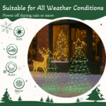 Set of 2 Lighted Metal Christmas Tree Yard Decorations, Pre-lit Holiday Decor with 150 Green and Warm White LED Lights for Xmas Outdoor Indoor Decor Lighted Holiday Displays - Image 9
