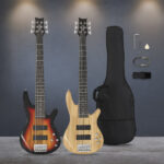 Full Size GIB 6 String H-H Pickup Electric Bass Guitar Bag Strap Pick Connector Wrench Tool Burlywood - Image 20