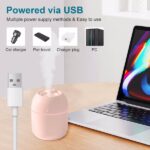 Portable Mini Humidifier, 220ml,Small Cool Mist Humidifier, USB Personal Desktop Humidifier For Bedroom Travel Office Home - Image 4