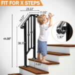 Replace 74115089 Matte Black Outdoor 1st Tier Iron Handrail - Image 9