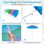 6ft Thatched Tiki Patio Umbrella, Tropical Outdoor Umbrella with Push Button Tilt (Multicolor) - Image 5