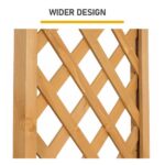 Raised Garden Bed with Trellis, Hanging Roof, Planter Box, Drainage Holes, Vertical Plant Container for Vine Climbing Plant Flower, Standing Wood Planter for Garden Patio Yard, Teak - Image 9