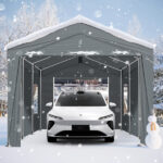 12x20 ft Carport Car Port Canopy Grey - Image 15