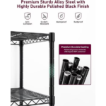 5-Tier Wire Storage Shelves,1250 Lbs Loading Capacity,29.92" W x 13.98" D x 61.02" H,Black - Image 5