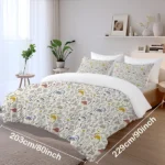Colorful Mushroom Duvet Cover Full - Soft Mushroom Bedding Set with Wild Plants and Flower 3 Piece Aesthetic Mushroom Bed Set for Woman Adult (Full, Cream) - Image 7
