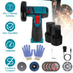 Cordless Mini Angle Grinder- 2x12V 1100mAh Batteries , 19000RPM Motor, Air Vents for Heat Dissipation - Includes Cutting Wheels/Saw Blade/Sanding Disc for Metal/Wood/Tile - Image 10