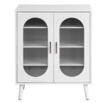 Two-door, polycarbonate sheet shoe cabinet with four internal layers, USB LED strip, and 24 adjustable buttons. Made of particleboard and polycarbonate sheet. Dimensions: 68*40*83.5 cm. White - Image 3