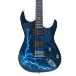 Lightning Style Electric Guitar with Power Cord/Strap/Bag/Plectrums Black & White - Image 10