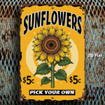 CIFbuy Vintage Sunflower 2D Flat Metal Sign 8x12 Inch" Waterproof Rustproof Retro, Wall Art Decorative Plaque Durable Hanging Dec 8x12 IncikTok, 8x12 IncikTok, t Self-pickup Logiopics - Image 3