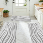 Three-piece kitchen rug set, non-slip and washable, abstract pattern kitchen hallway rug, soft and comfortable, suitable for sinks, floors, entrances, hallways and bathrooms. - Image 9