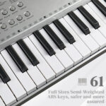 [Do Not Sell on Amazon] GEP-110 61 Key Lighting Keyboard with Piano Stand, Piano Bench, Built In Speakers, Headphone, Microphone, Music Rest, LED Screen, 3 Teaching Modes for Beginners - Image 4