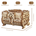 3D Wooden Puzzle model Kits Antique Jewel Box DIY Home Decoration Model Birthday or Christmas Gifts - Image 3