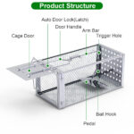 Stainless Steel Rodent Trap - High Sensitivity Pedal Auto-Locks Door, Humane Live Capture - Safe, Durable, Indoor/Outdoor Versatile Placement, Easy to Use - Image 10