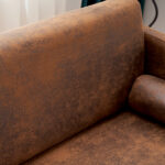 97*71*74cm 1.5 Seats Hot Stamping Cloth Surrounding Chair With Pillow Indoor Circle Chair Dark Brown - Image 17