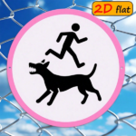 CIFbuy 2D Flat Round Aluminum Sign, "" Round Aluminum Sign, Sign, Snarling Dog & Running Figure Outdoor Plaque TikTok, Temu Self-pickup Logiaqics