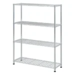 4-Layer Adjustable Shelf Iron Household Shelf without Wheels 35.43*13.78*55.12in Silver-Gray - Image 2