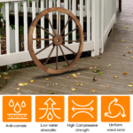 [Same Code 06108221]2pcs 30-Inch Old Western Style Garden Art Wall Decor Wooden Wagon Wheel Brown - Image 14