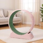 80*34*86CM Pink PP track connector assembly, circular design with green carpet + 1 cat teaser stick, 15kg cat treadmill - Image 3
