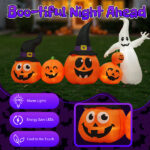 8FT Long Halloween Inflatables Pumpkins Ghost Outdoor Decorations, Blow Up Yard Decoration with Built-in LEDs Lighted for Lawn Garden Outside Indoor Decor - Image 7