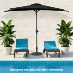 20 lbs Black Half Round Rose Pattern Outdoor Patio Umbrella Base umbrella Stand for Patio, Yard, Garden, Poolside (Shipment from Walmart) - Image 5