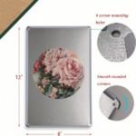 CIFbuy 1pc Vintage Roses Floral Tin Sign, Rustic Farmhouse Wall Art, Unframed Metal Plaque 8x12in, Plaque 8x12in, Garden Gate Bathroom Dec TinikTok, TinikTok, etal Plaque 8x12in Self-tickup LogiopDec - Image 5