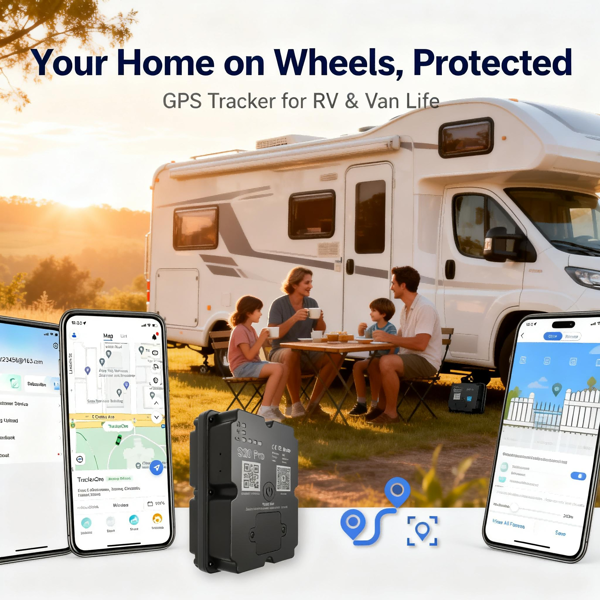 GPS Tracker for RV Van Life Camper Motorhome Real Time Tracking Anti Theft SOS 4G Global Portable Waterproof Subscription