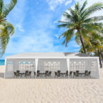10'x30' Outdoor Party Tent with 8 Removable Sidewalls, Waterproof Canopy Patio Wedding Gazebo, White - Image 20