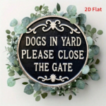 CIFbuy Dogs In Yard Please Close The Gate Round Metal Sign 8x8 Inch 2D Flat Printed Vintage Simple Wall Decor Funny Iron Art Sign 1Pcs TikTok, TikTok, Pcs Self-pickup Logiopics - Image 4