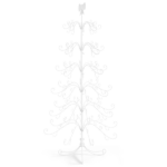 6ft White PVC Metal Artificial Christmas Tree with Bow Topper, No Extra Ornaments, Daily Decor Tree