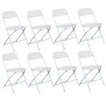 6pcs Injection Molding Classic Garden Plastic Folding Chair White - Image 16